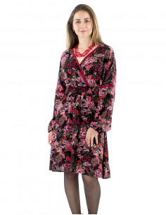 Vestido crepe viscosa cruzado estampado Sakura 2