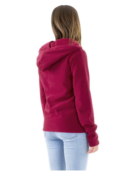 Chaqueta malla poliéster polar capucha bordado Mándala