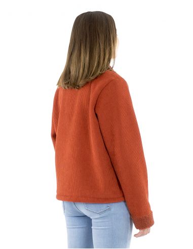 Chaqueta poliéster terciopelo lisa con forro poliéster