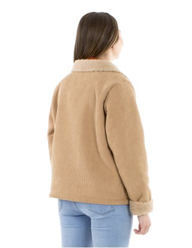 Chaqueta poliéster terciopelo lisa con forro poliéster