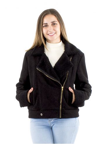 Cazadora poliéster terciopelo lisa con forro poliéster