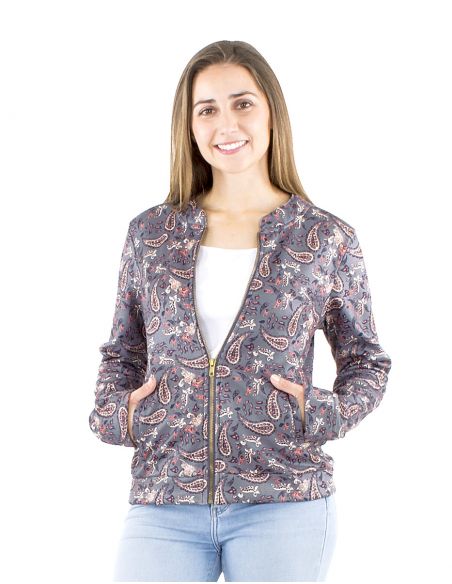Chaqueta malla 95% poliéster 5% elastano estampado forrado