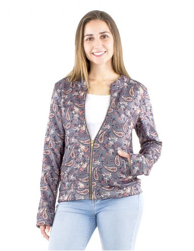 Chaqueta malla 95% poliéster 5% elastano estampado forrado
