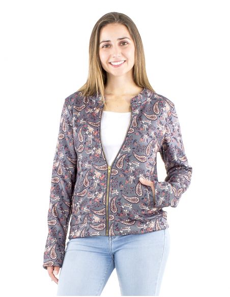 Chaqueta malla 95% poliéster 5% elastano estampado forrado