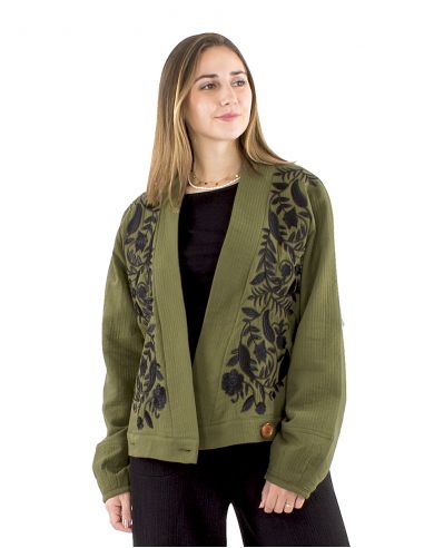 Chaqueta algodón bordado doblada algodón