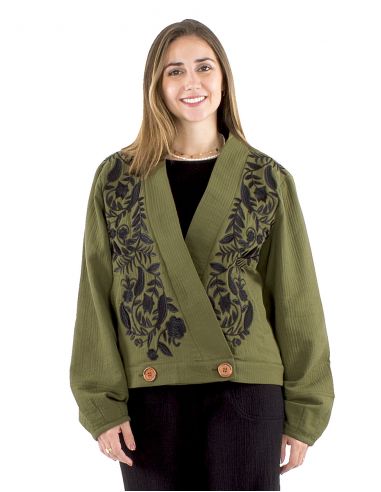 Chaqueta algodón bordado doblada algodón