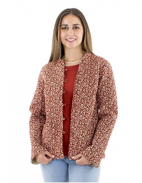 Chaqueta acolchada algodón reversible estampado Dhaka-Gaya
