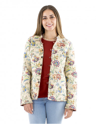 Chaqueta acolchada algodón reversible estampado...