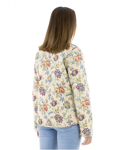 Chaqueta acolchada algodón reversible estampado...