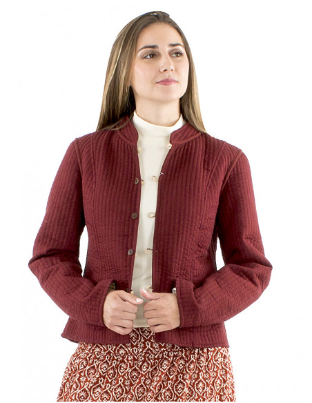 Chaqueta acolchada algodón estampado Batik interior liso