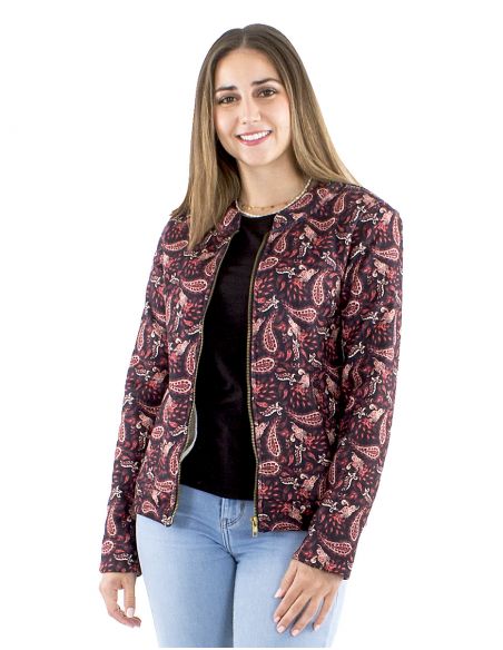 Chaqueta malla 95% poliéster 5% elastano estampado forrado