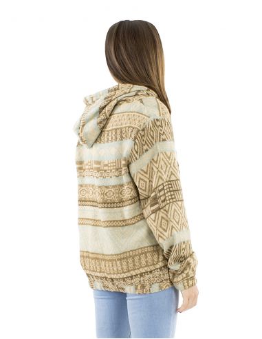 Cazadora acrilico chal zip Jacquart lineas