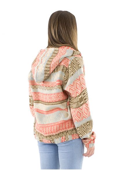 Cazadora acrilico chal zip Jacquart lineas