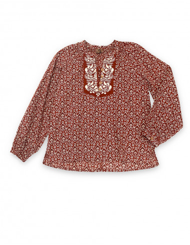 Blusa algodón bordada flores