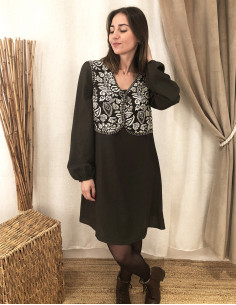 Vestido 91% viscosa 9% lino...