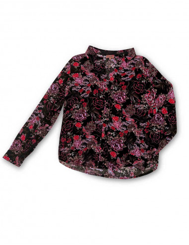 Blusa crepe viscosa abotonada estampado Sakura