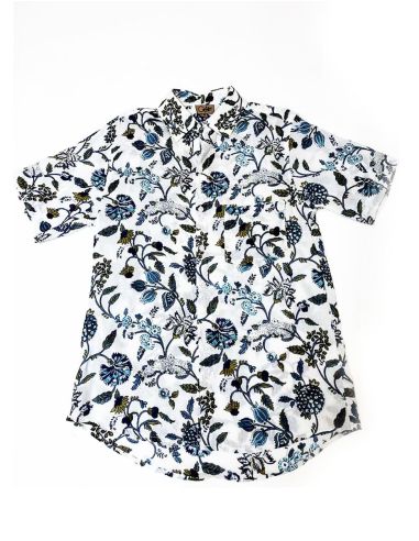 Camisa de hombre de algodón con mangas cortas estampada