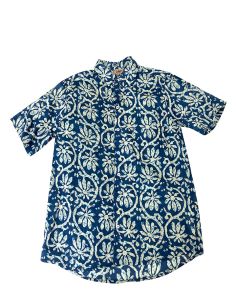 Camisa de hombre de algodón con mangas cortas y estampado de estrella de mar