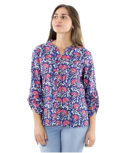 Blusa algodon estampado indio