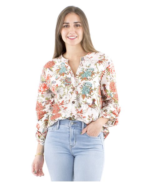 Blusa algodon estampado indio