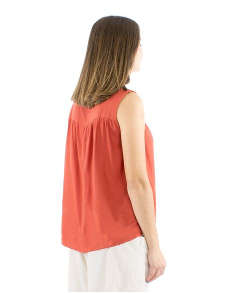Blusa viscosa bordado mano sin mangas
