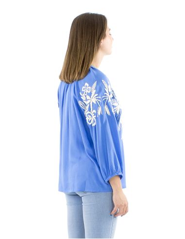 Blusa viscosa bordado mano mangas 3/4