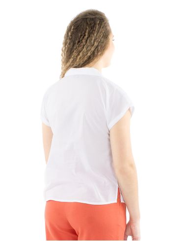 Blusa algodon bordado mangas cortas