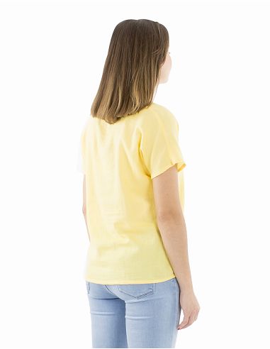 Blusa algodon mousse lisa forma cuello v bout manga