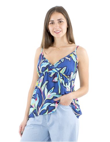 Top viscosa tirante espalda elastica estampado jade