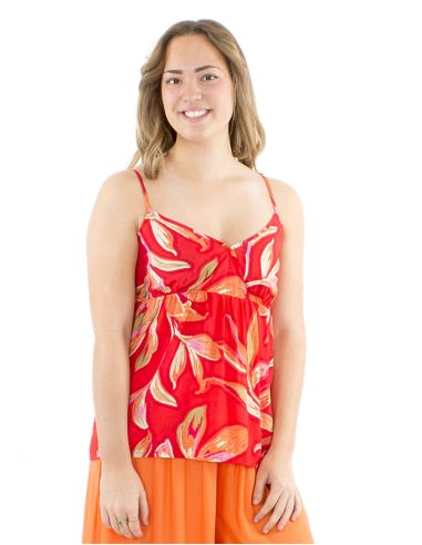 Top viscosa tirante espalda elastica estampado jade