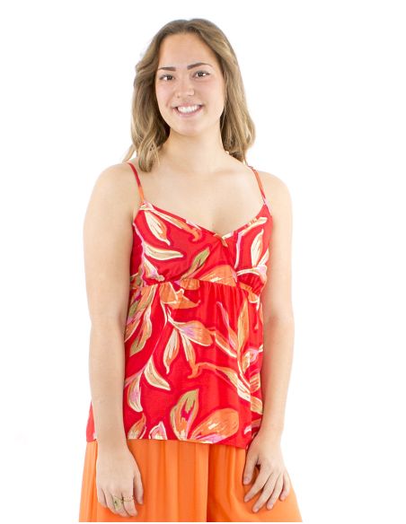 Top viscosa tirante espalda elastica estampado jade