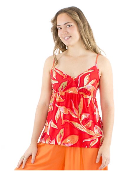 Top viscosa tirante espalda elastica estampado jade