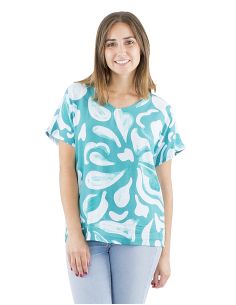 Blusa viscosa cuello v estampado rumba 2