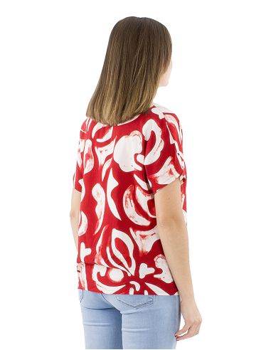 Blusa viscosa cuello v estampado rumba