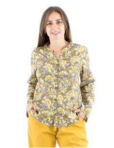 Blusa algodon mangas largas estampado iris