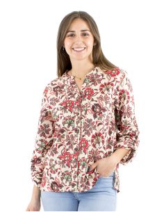 Blusa algodon mangas largas estampado iris 2