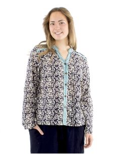 Blusa velo de algodon mangas largas abotonadablock
