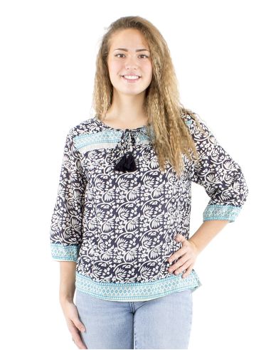 Blusa velo de algodon mangas 3/4block