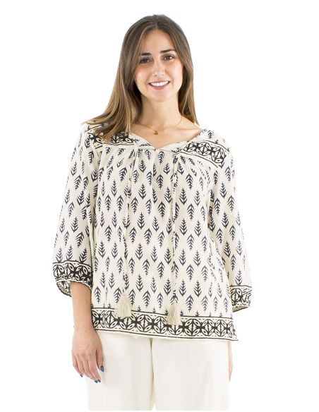 Blusa velo de algodon mangas 3/4block