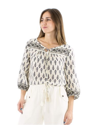 Blusa velo de algodon mangas 3/4block