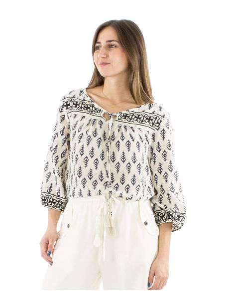 Blusa velo de algodon mangas 3/4block