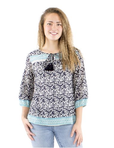 Blusa velo de algodon mangas 3/4block