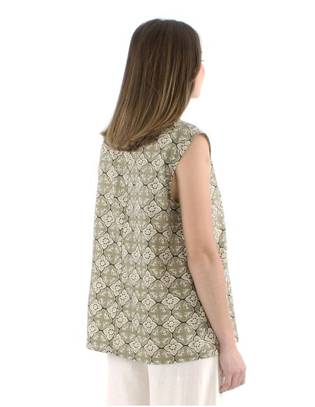 Camiseta sin mangas algodon block estampado 3012