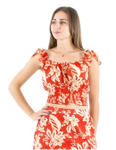 Top algodon cintura elastica estampado althea