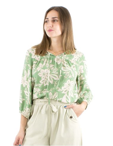 Blusa viscosa mangas 3/4 estampado althea
