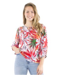 Blusa viscosa mangas 3/4 estampado palma 2