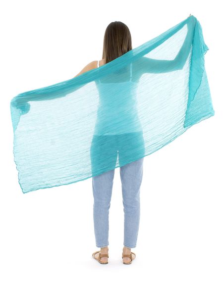 Fular velo algodon arrugada liso