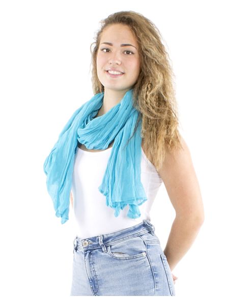 Fular velo algodon arrugada liso