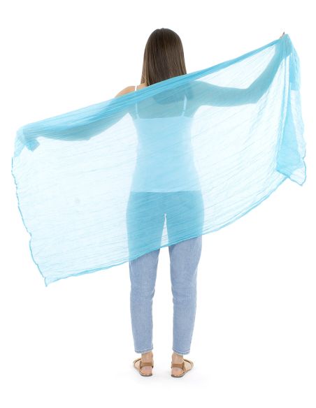 Fular velo algodon arrugada liso