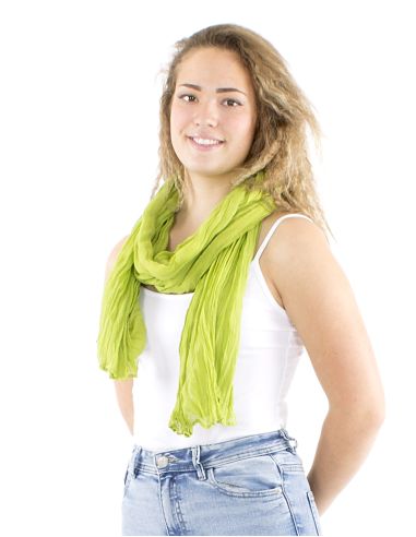 Fular velo algodon arrugada liso